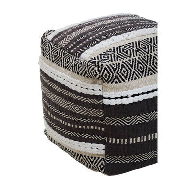 Grey and White Pouffe