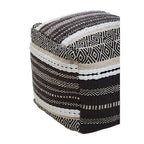 Grey and White Pouffe