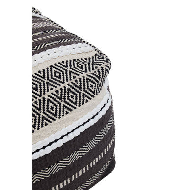 Grey and White Pouffe
