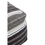 Grey and White Pouffe