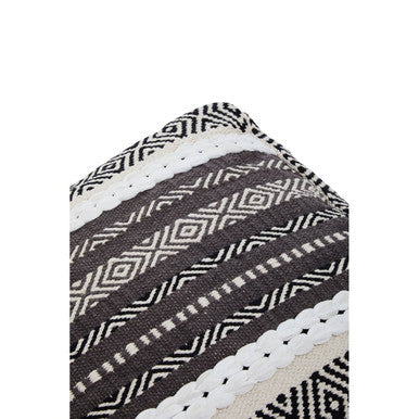 Grey and White Pouffe