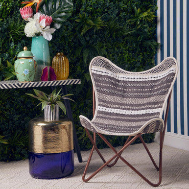 Grey and White Butterfly Chair