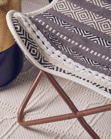 Grey and White Butterfly Chair