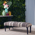 Grey and White Textured Fabric Bench