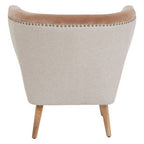 Mink Velvet and Natural Linen Chair