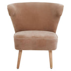 Mink Velvet and Natural Linen Chair
