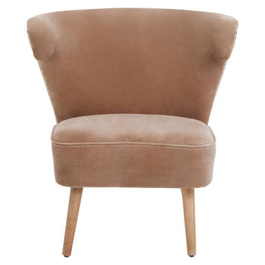 Mink Velvet and Natural Linen Chair