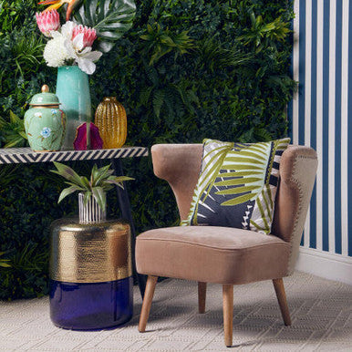 Mink Velvet and Natural Linen Chair