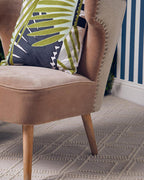 Mink Velvet and Natural Linen Chair