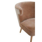 Mink Velvet and Natural Linen Chair