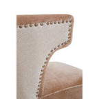 Mink Velvet and Natural Linen Chair