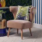 Mink Velvet and Natural Linen Chair