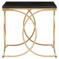 Black Marble and Gold Finish Side Table