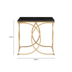 Black Marble and Gold Finish Side Table