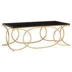 Black Marble and Gold Finish Coffee Table