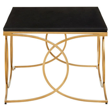 Black Marble and Gold Finish Coffee Table