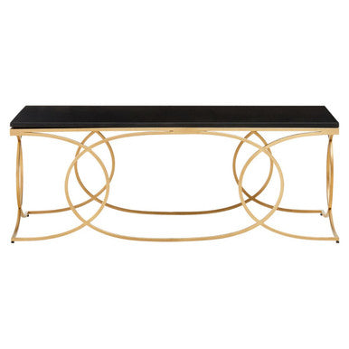 Black Marble and Gold Finish Coffee Table