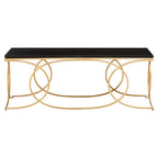 Black Marble and Gold Finish Coffee Table