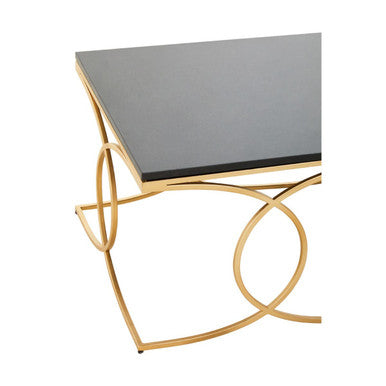 Black Marble and Gold Finish Coffee Table
