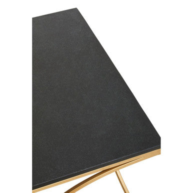 Black Marble and Gold Finish Coffee Table