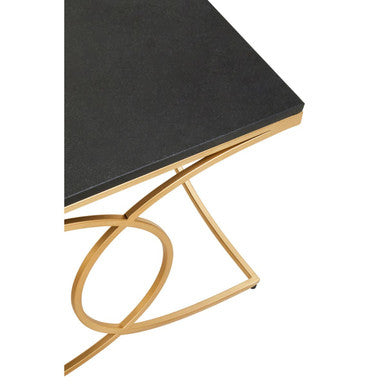 Black Marble and Gold Finish Coffee Table