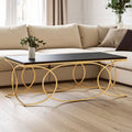 Black Marble and Gold Finish Coffee Table