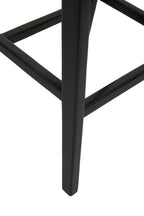 Black Leather and Teak Barstool