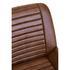 Brown Genuine Leather Chair with Gold Finish Legs