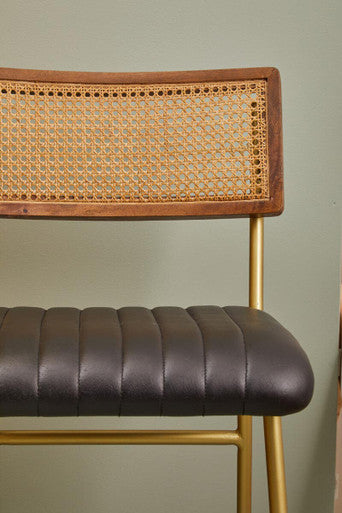 Black Leather Bar Chair
