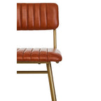 Tan Leather Bar Chair with Gold Finish Frame