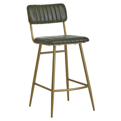 Green Leather Bar Chair