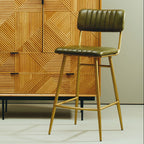 Green Leather Bar Chair