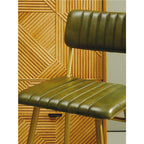 Green Leather Bar Chair