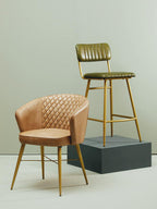 Green Leather Bar Chair
