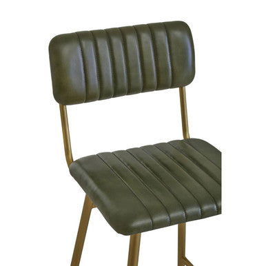 Green Leather Bar Chair