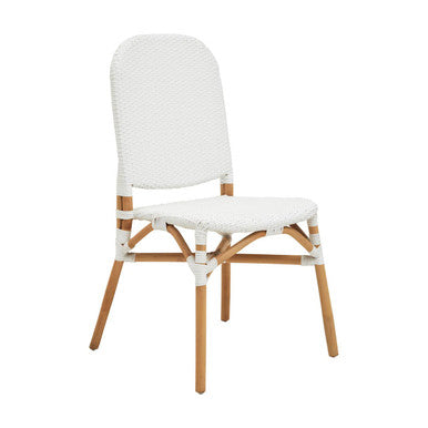 Natural and White Rattan Dining Chair