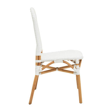 Natural and White Rattan Dining Chair