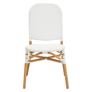 Natural and White Rattan Dining Chair