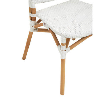 Natural and White Rattan Dining Chair