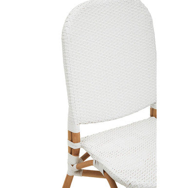 Natural and White Rattan Dining Chair