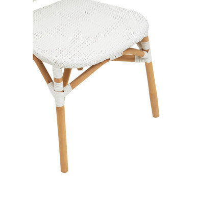 Natural and White Rattan Dining Chair