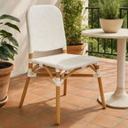 Natural and White Rattan Dining Chair