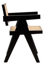 Natural Cane and Black Beech Wood Dining Chair