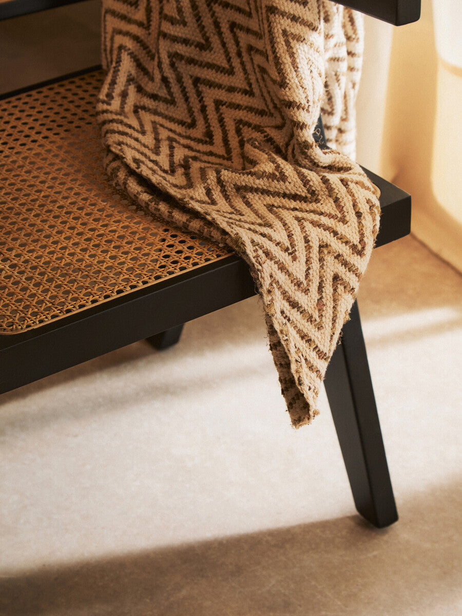 Natural Cane and Black Beech Wood Dining Chair