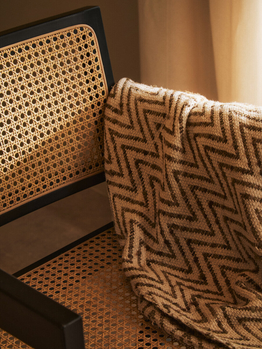 Natural Cane and Black Beech Wood Dining Chair