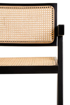 Natural Cane and Black Beech Wood Dining Chair