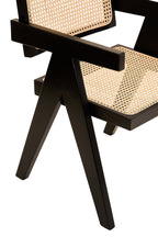 Natural Cane and Black Beech Wood Dining Chair