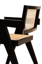 Natural Cane and Black Beech Wood Dining Chair