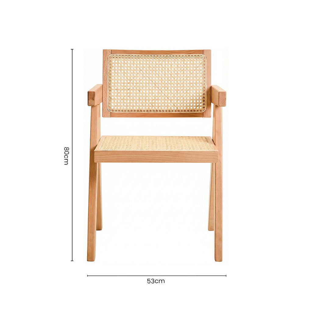 Natural Cane and Beech Wood Dining Chair