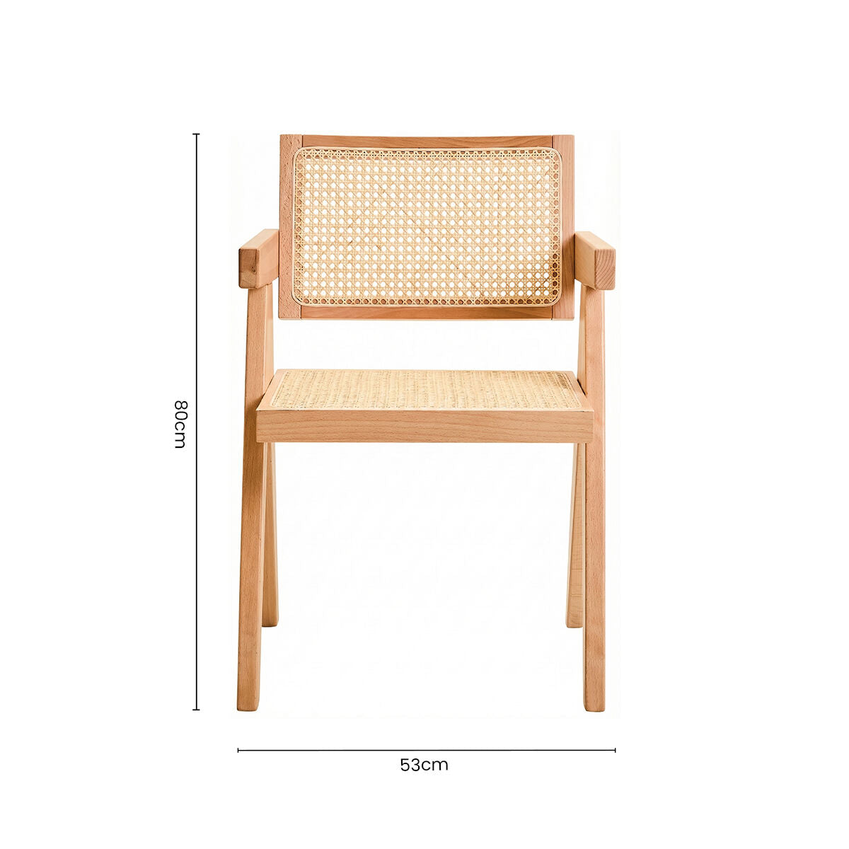 Natural Cane and Beech Wood Dining Chair